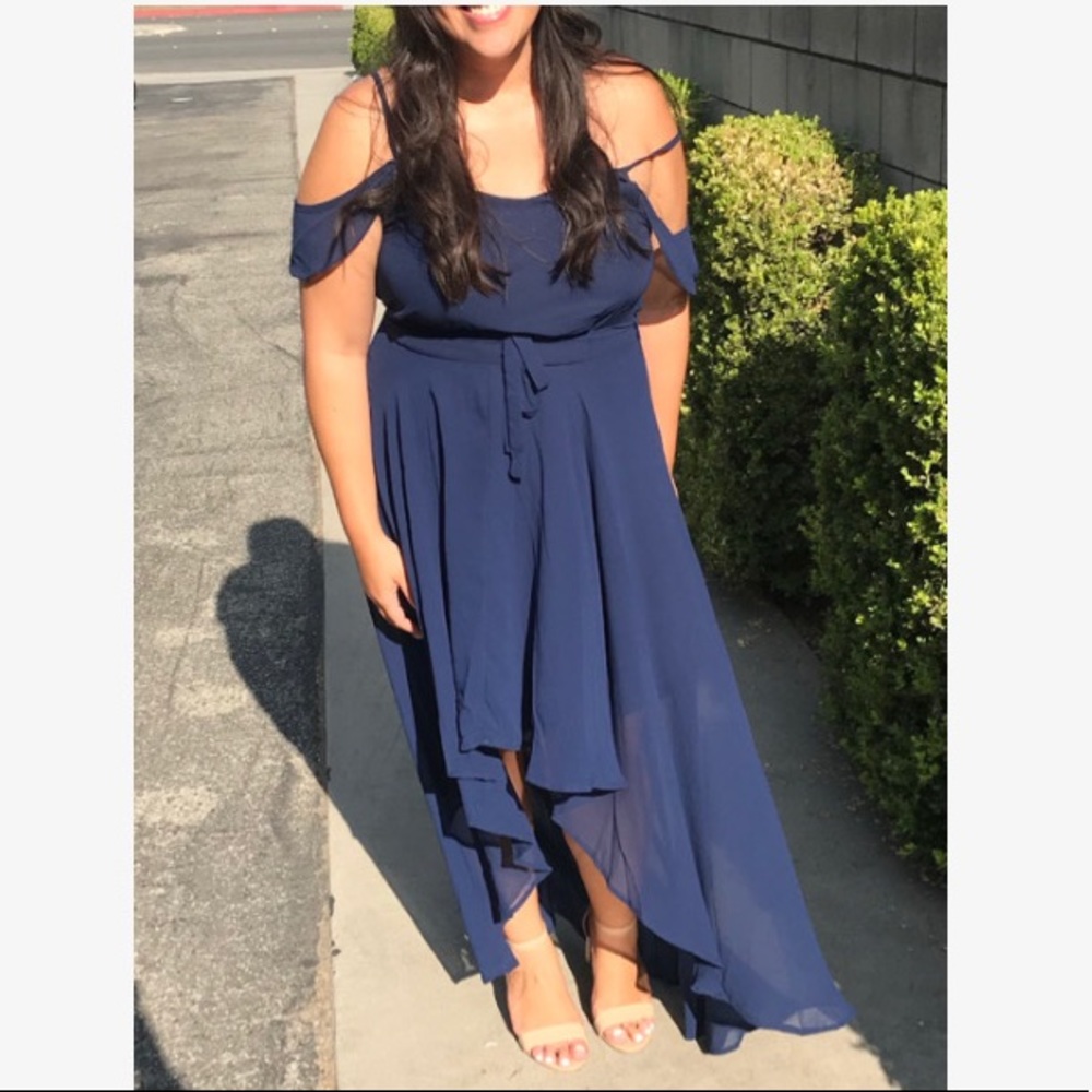Navy Blue Formal Dress BOOHOO